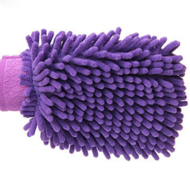 Guantes de Lavado de Coche de Chenilla Coral Medianos