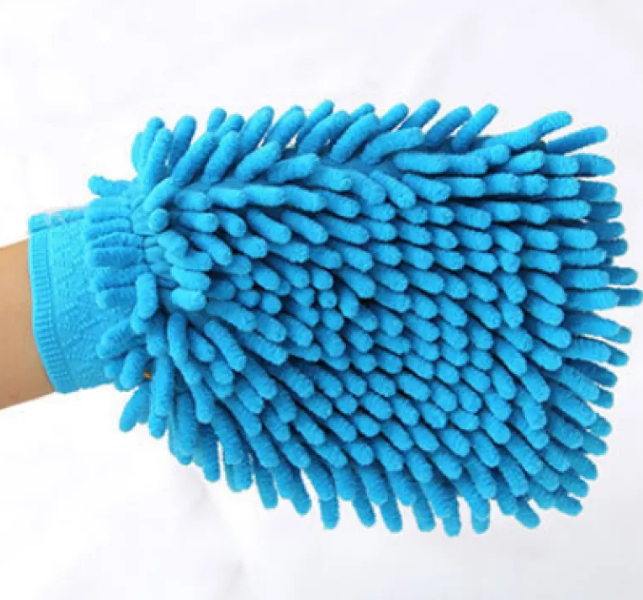 Guantes de Lavado de Coche de Chenilla Coral Medianos