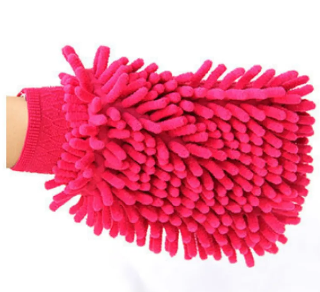 Guantes de Lavado de Coche de Chenilla Coral Medianos